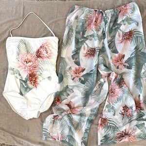 NWOT Tommy Bahama Strapless Swimsuit With Bonus (larger size) Matching Pants